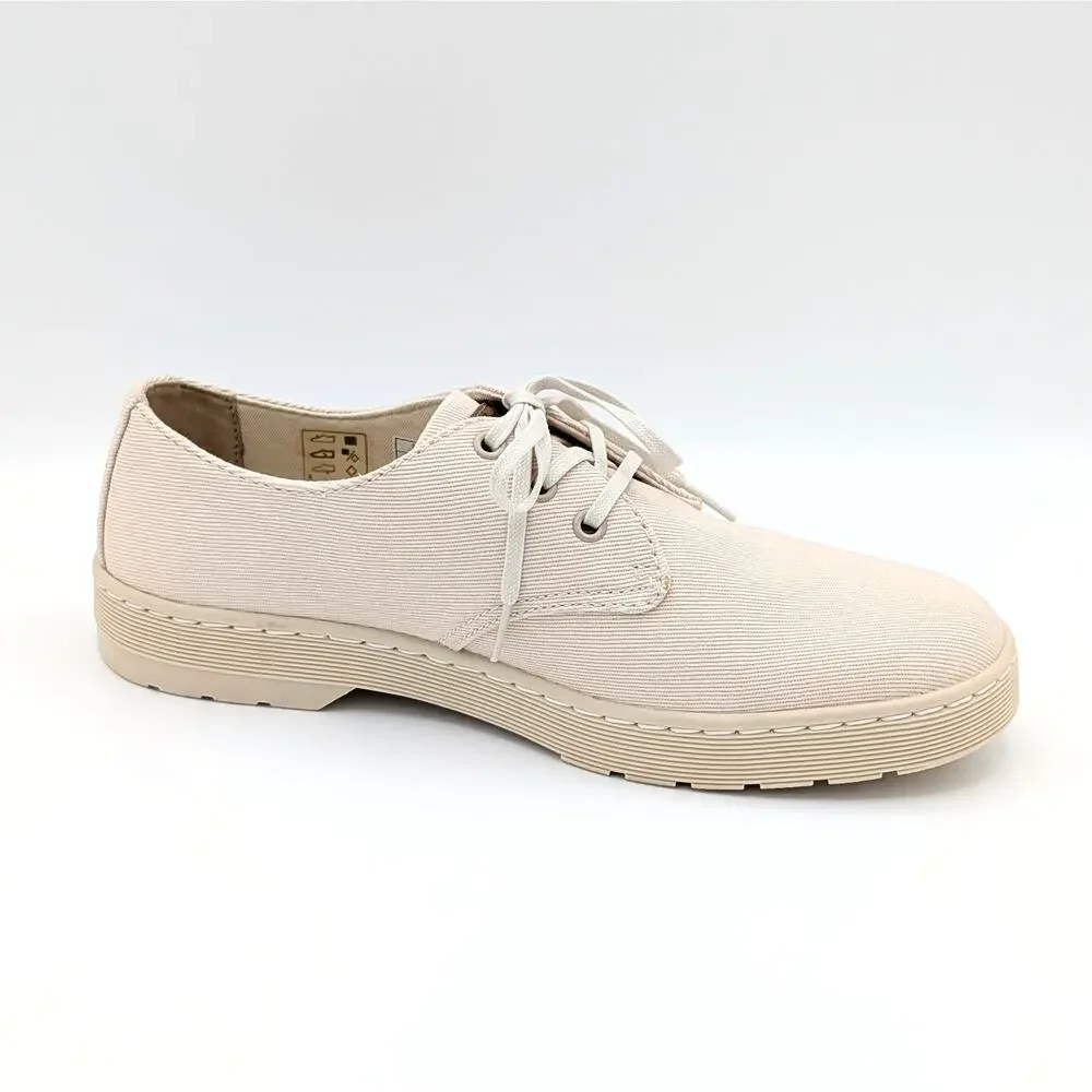 Dr. Martens Delray Twill Canvas Oxfords Sand 3 Eye Shoes M 10 W 11 EU 43 Cruise